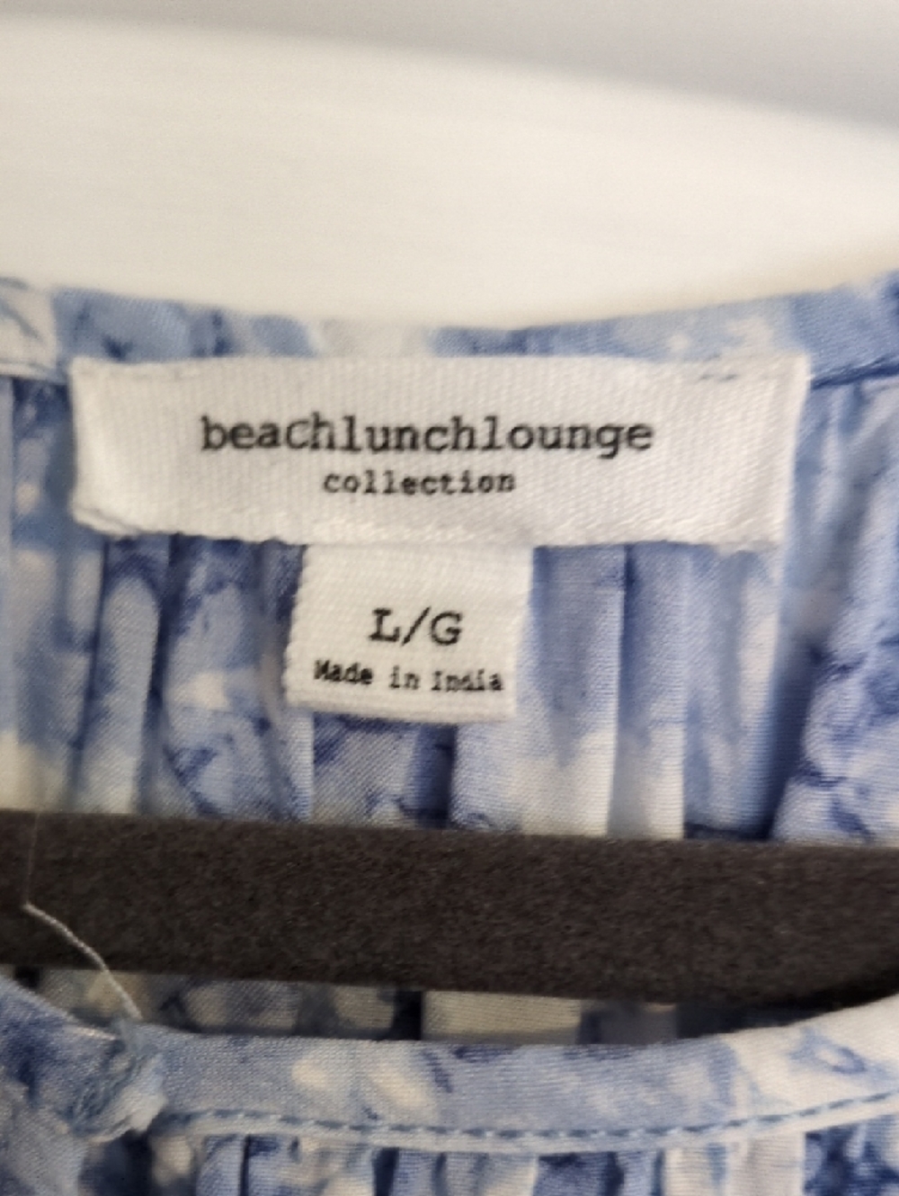 beachlunchlounge Blue and White Printed Peasant Tunic - Picture 4 of 6